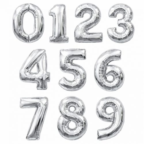 Гелиевые шары «Цифры серебряные»