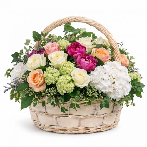 Цветочная композиция в корзине «Летний бриз»