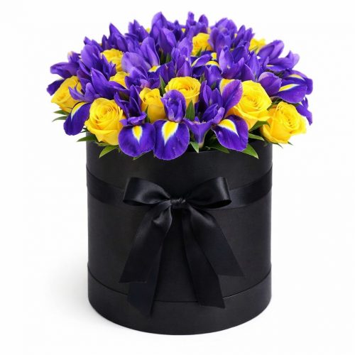 Цветы в коробке «Солнечный ирис»