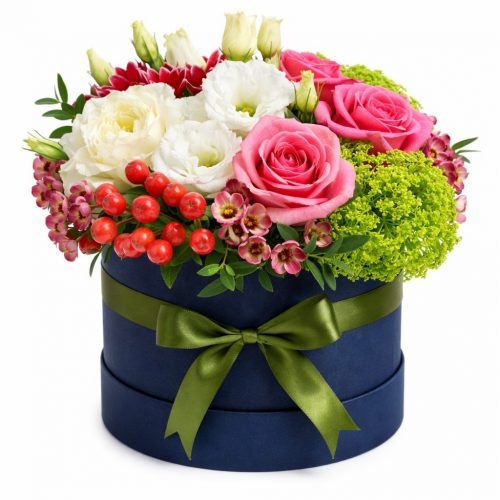 Цветы в шляпной коробке «Лесная сказка»