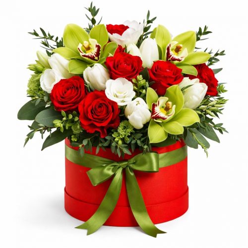 Цветы в коробке «Весеннее очарование»