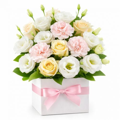 Цветы в коробке «Ажур»