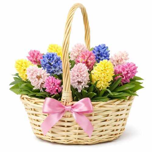 Цветочная композиция в корзине «Весеннее настроение»