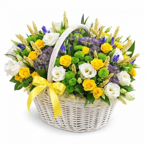 Цветочная композиция в корзине «Летний день»