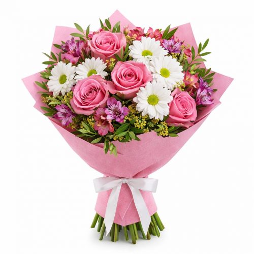 Букет из свежих цветов «Контрастная гармония»