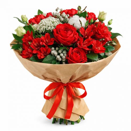Букет «Рубиновая свежесть»