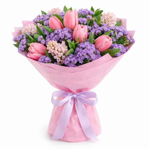 Букет цветов «Розовая венеция»