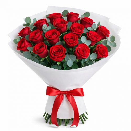 Монобукет из роз «Бордовая магия»