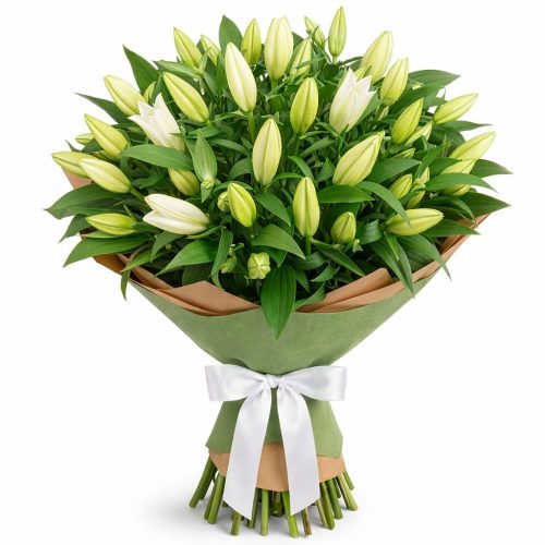 Монобукет лилий «Лунный свет»